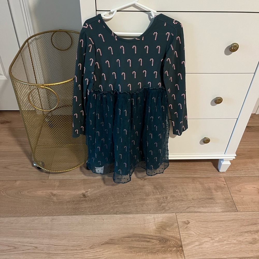 Hanna Andersson Candy Cane Print Dress - Green